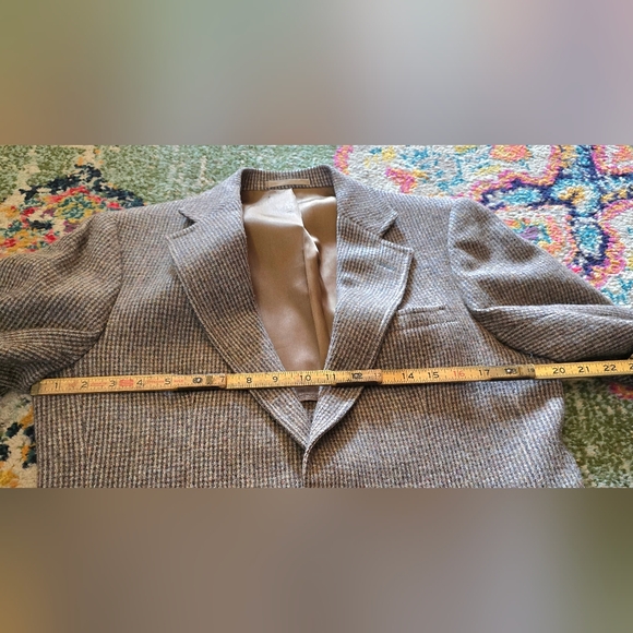 😍OVERSIZED VINTAGE STANLEY BLACKER WOOL BLAZER LEATHER BUTTONS😍 - Picture 4 of 6